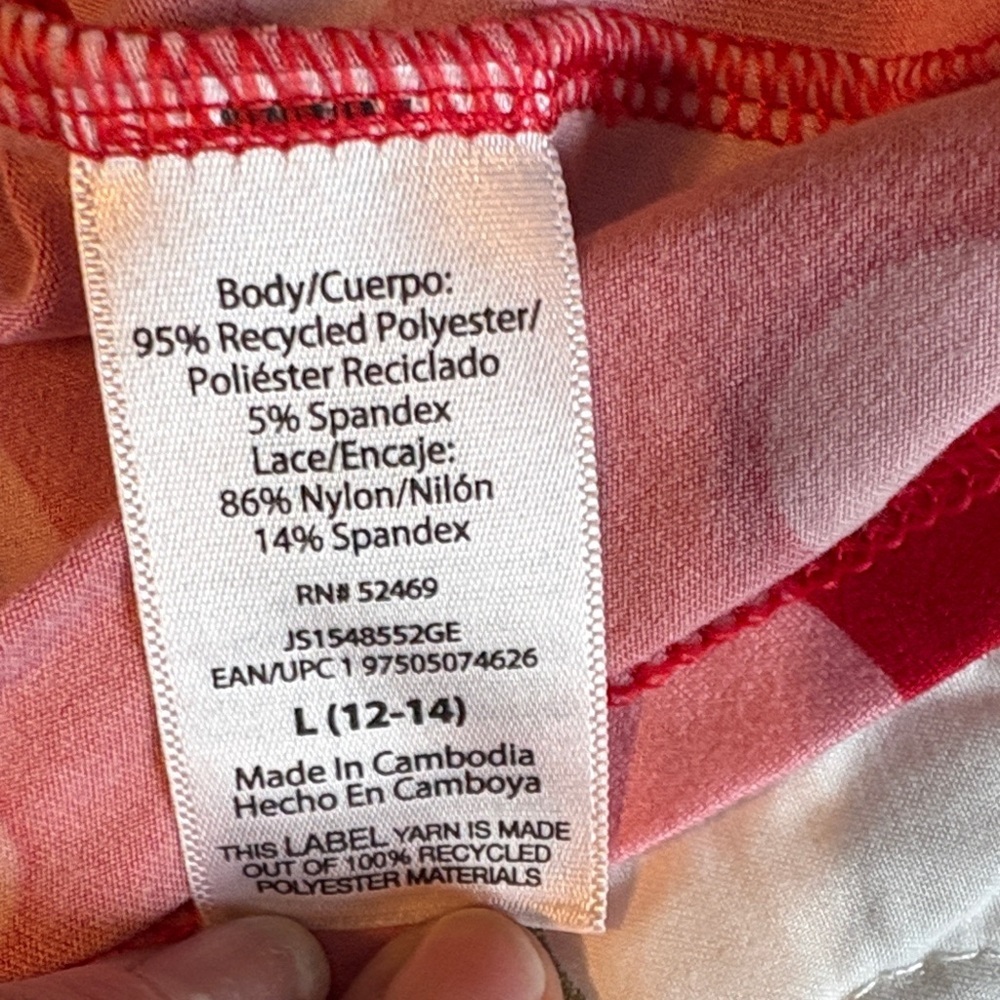 Joyspun Valentines Charming Red Heart Chemise with Pink Lace Size L 12-14 - Picture 8 of 8